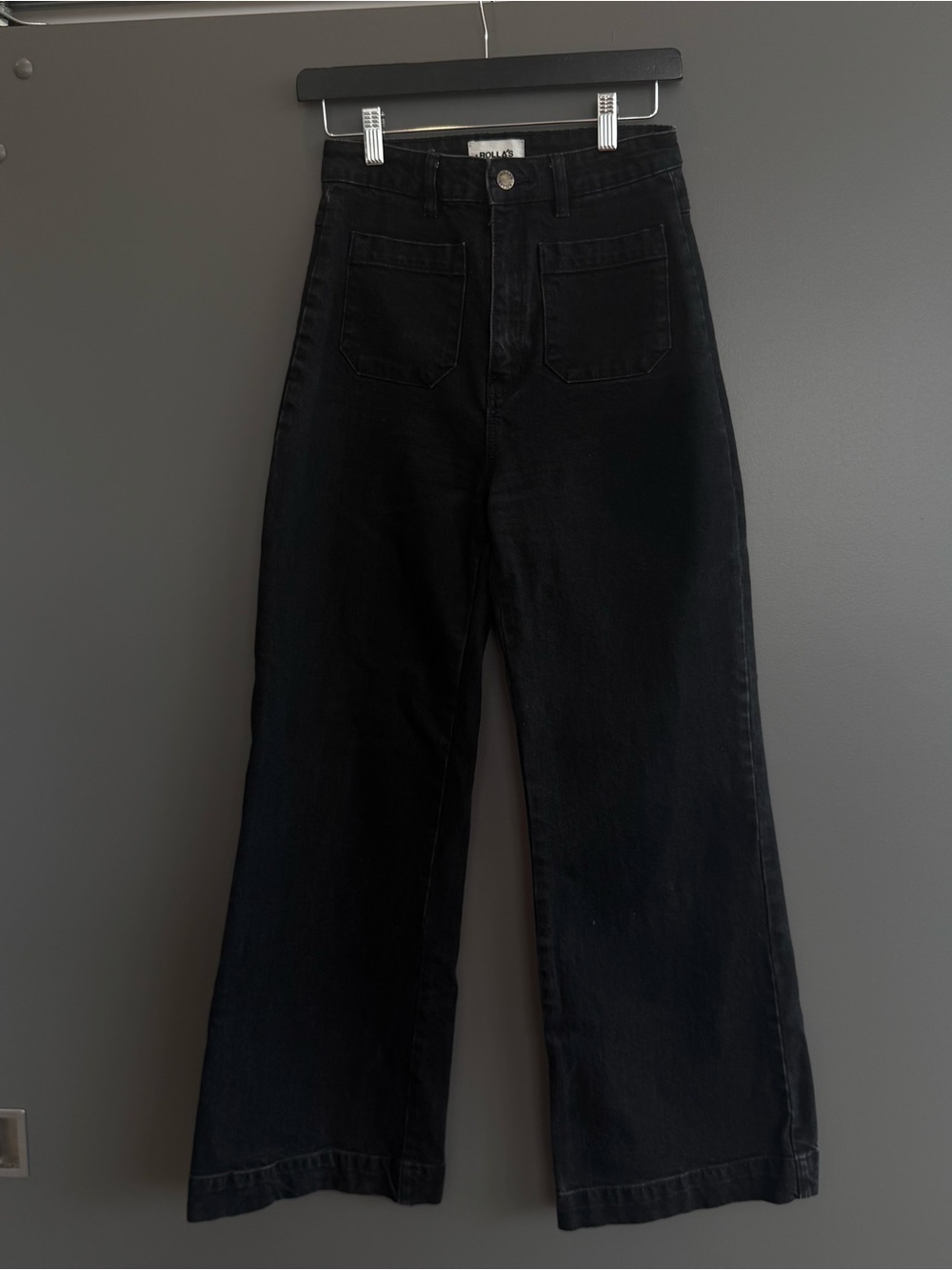 ROLLA'S Black High-Rise Wide-Leg Jeans
